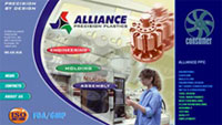 Alliance Plastics web site created by Wirlo Associates
