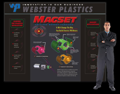 Webster Plastics display created by Wirlo Associates